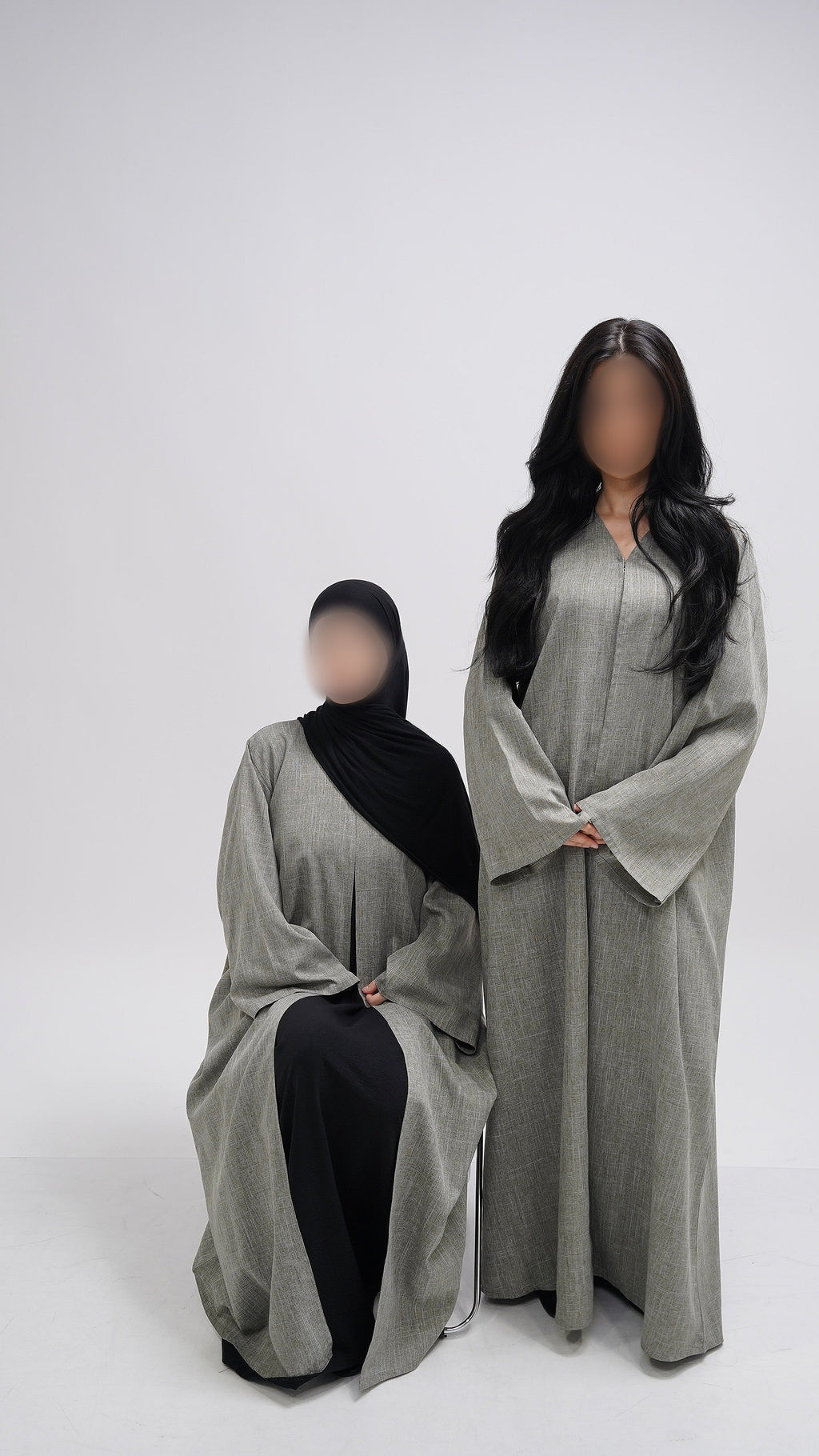 Basic Linen Abaya in Stone