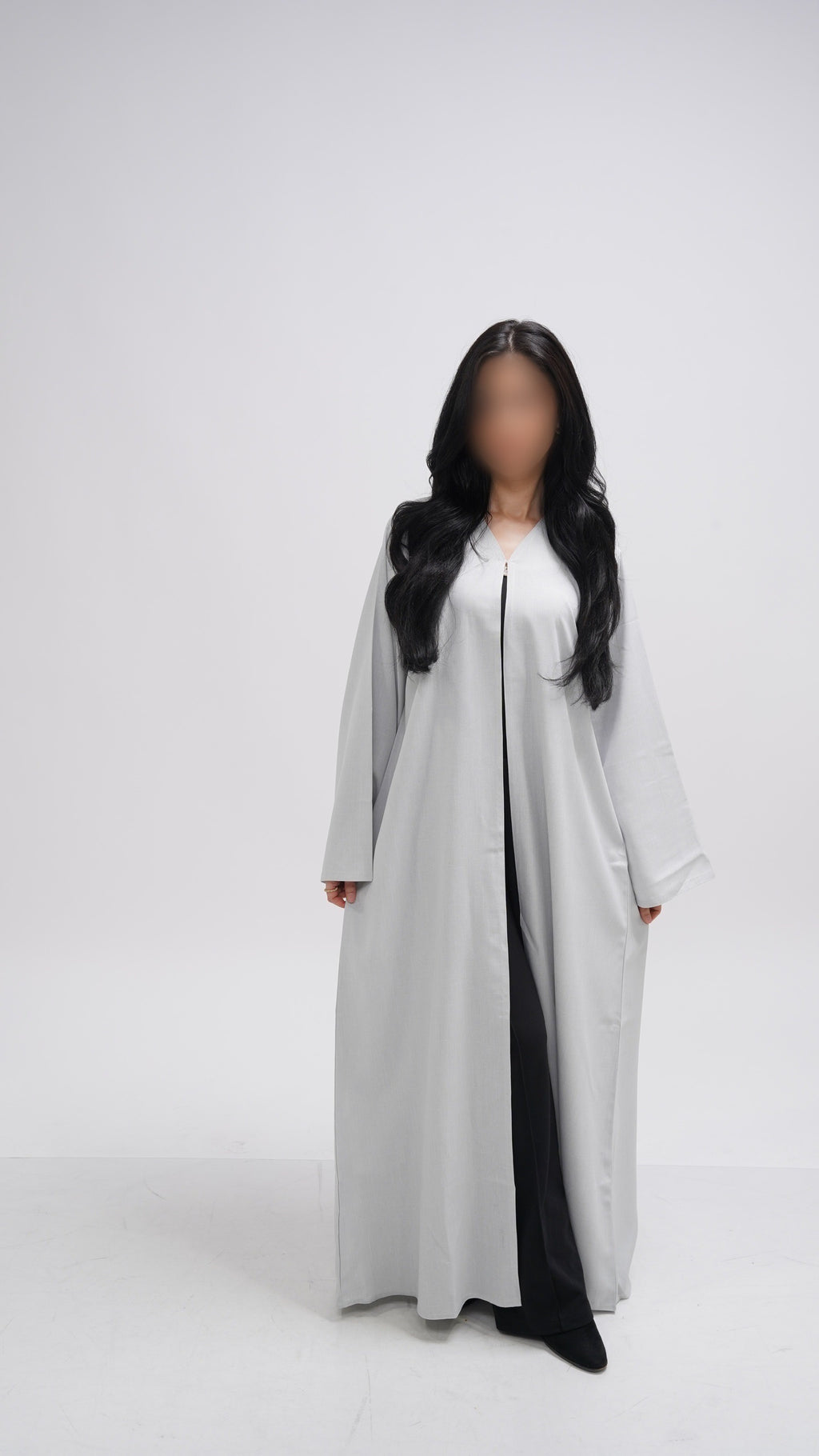 Basic Linen Abaya in Misty Blue
