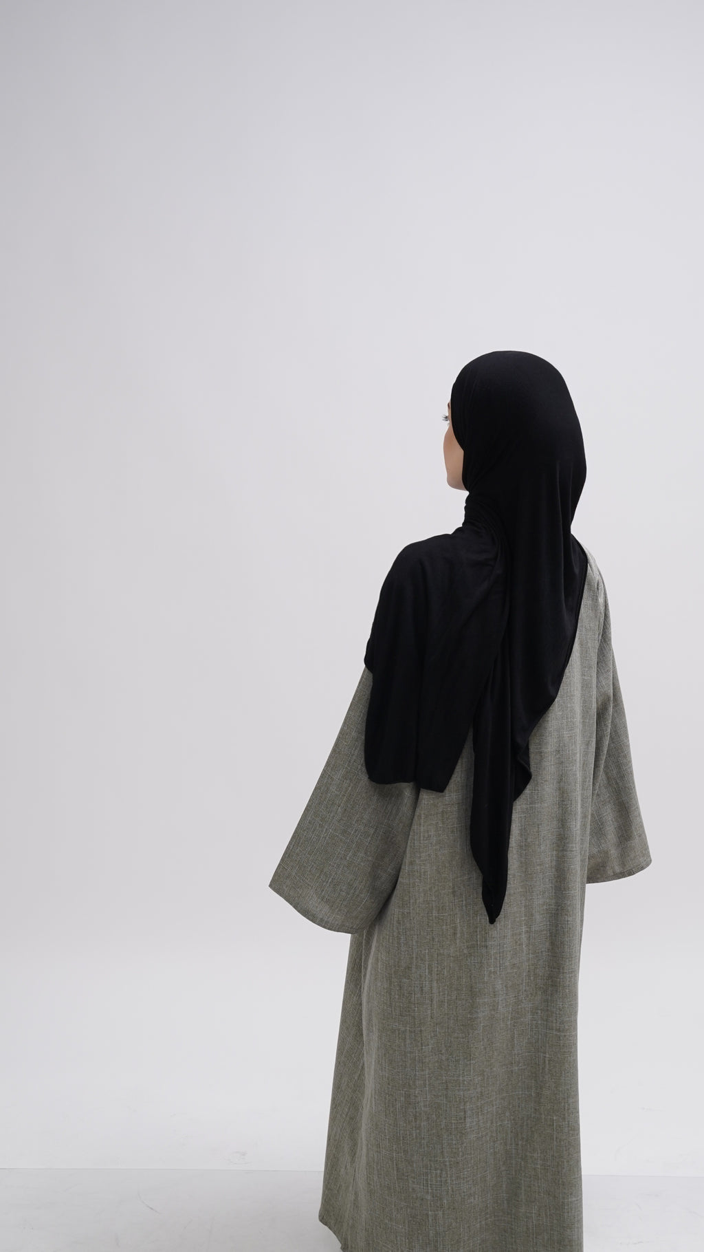 Basic Linen Abaya in Stone