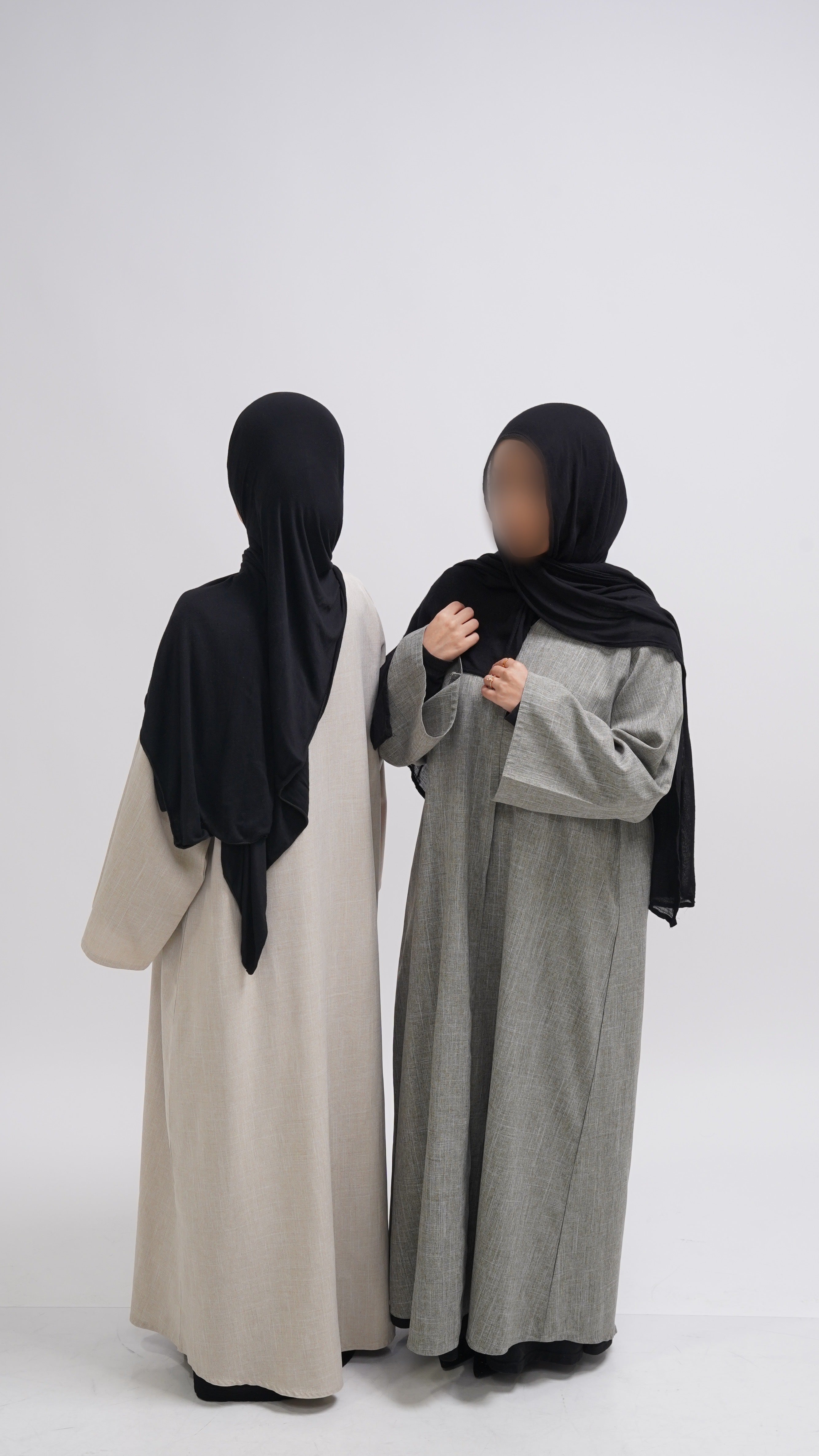 Basic Linen Abaya in Plain Oat
