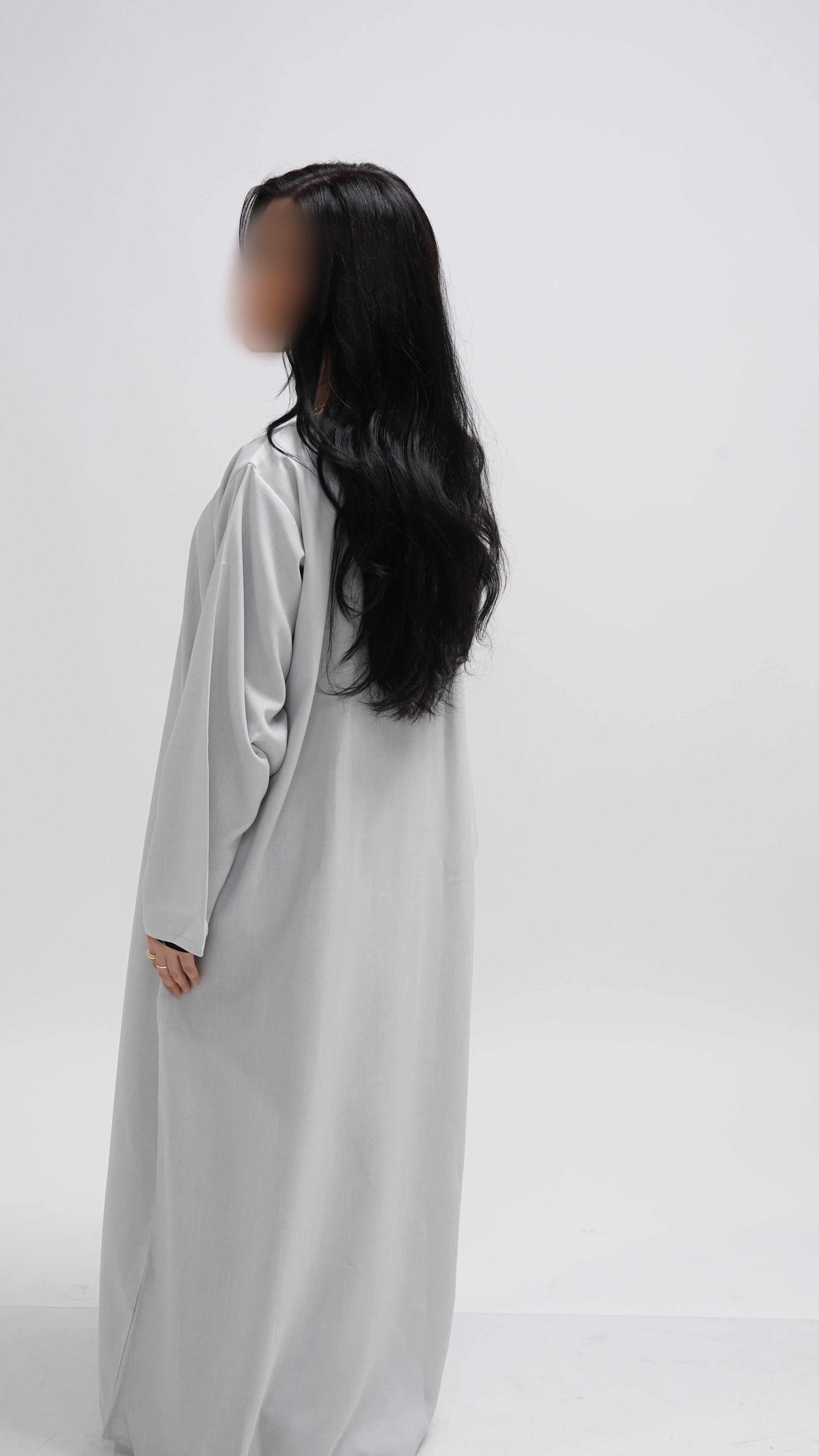 Basic Linen Abaya in Misty Blue